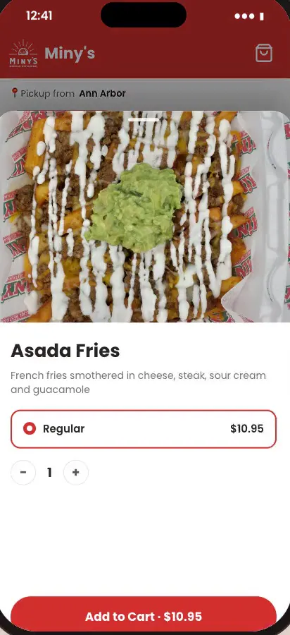 A restaurant ordering app